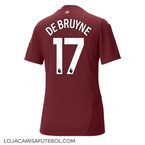 Camisa de Futebol Manchester City Kevin De Bruyne #17 Equipamento Alternativo Mulheres 2024-25 Manga Curta